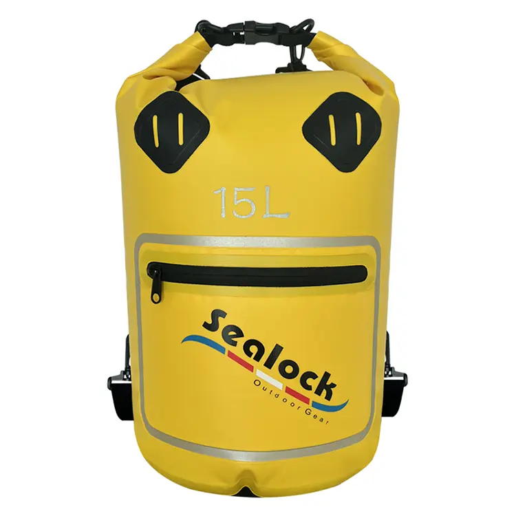 Kantong Kering Tahan Air 15L/20L IPX7 dengan Jendela Transparan dan Pemisahan Kering-Basah
