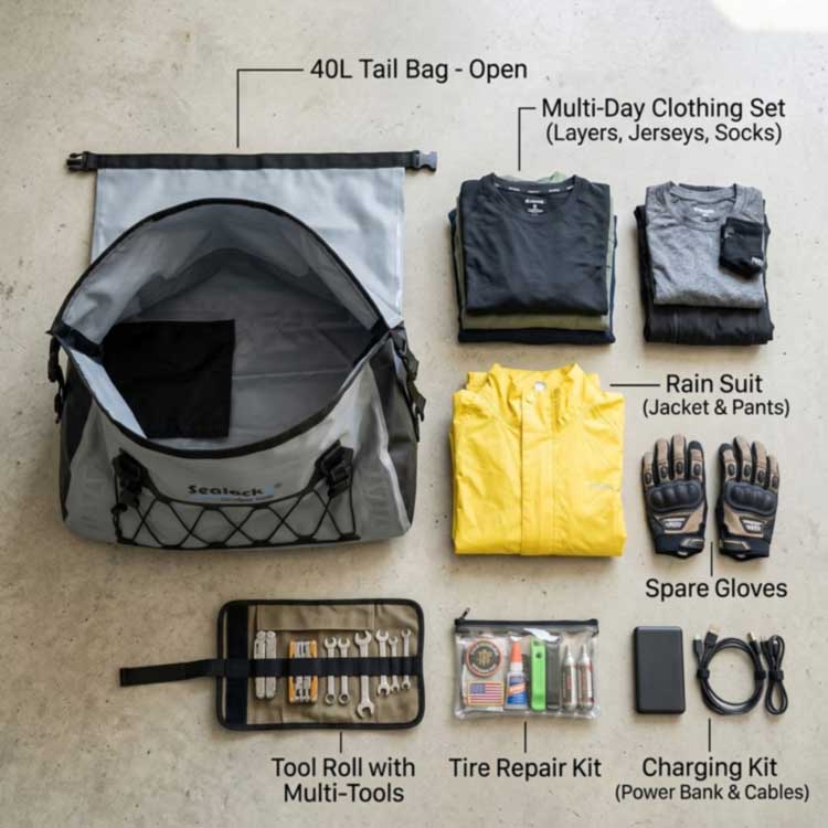 Tas Ekor Sepeda Motor Tahan Air 40L: Kapasitas Penyimpanan dan Manfaat Touring