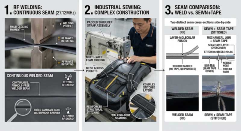 Tas Tahan Air Dijahit vs Dilas: Konstruksi Mana yang Dibutuhkan Produk Anda
