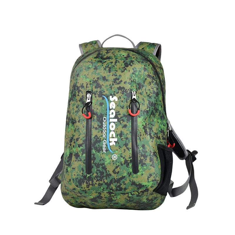 Daypack Tahan Air 15L yang Tangguh dengan Bagian Belakang Berventilasi dan Kantong Ritsleting Ganda